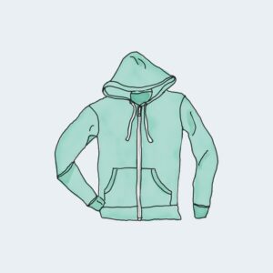 V-Neck T-Shirt 8 Hoodie with Zipper